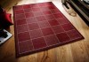 Red Check Flat Weave Rug Setting
