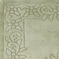 Light Green Wool Floral Rug